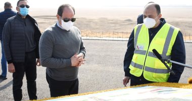 الرئيس يستهل أول أيام 2021 بتفقد قطاعات القوس الغربى للطريق الدائرى الأوسطى