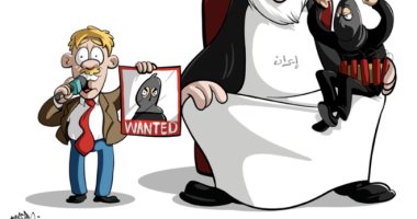 كاريكاتير صحيفة سعودية.. إيران الراعى الرسمى للإرهاب فى العالم