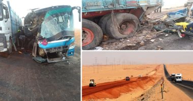 "دماء ع الأسفلت".. أسوان تودع 26 شخصا × 3 حوادث.. مصرع شخصين وإصابة 17 بحادث تصادم أتوبيس بشاحنة.. والطريق الصحراوى يُسجل 14 وفاة و23 مصابا بـ10 أيام.. والمحافظ: "النقل" تساهم فى تطوير الطريق بـ540 مليون جنيه