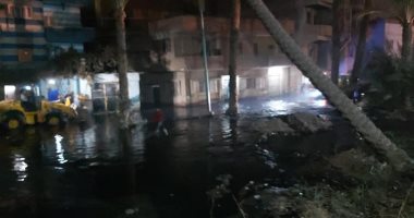 انفجار ماسورة الصرف الصحى الرئيسية فى قرية الطرفاية بالبدرشين محافظة الجيزة