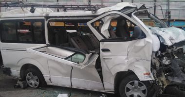 إصابة 8 أشخاص فى حادث تصادم مروع أعلى الإقليمى بالشرقية.. صور