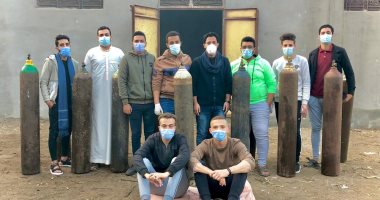 شباب جميزة بنى عمرو بالشرقية يوفرون أسطوانات الأكسجين لمرضى كورونا بقريتهم.. صور