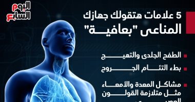 5 علامات تؤكد ضعف جهازك المناعى.. إنفوجراف