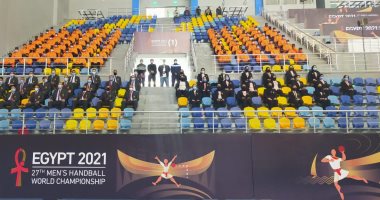بروفة رجال الشرطة لتأمين حفل افتتاح ومباريات كأس العالم لليد مصر 2021.. صور