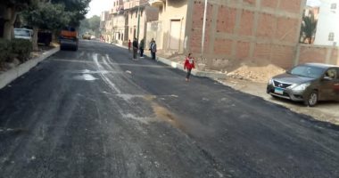 محافظة الجيزة تبدأ رصف مدخل قريتى جزاية وأبو غالب بمنشأة القناطر.. صور