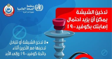 الصحة: تدخين الشيشة ينقل عدوى كورونا بين المواطنين "إنفوجراف"