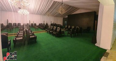 الانتهاء من تجهيزات مجلس النواب استعدادا للجلسة الافتتاحية لبرلمان 2021.. خيمة الاستقبال مجهزة بشاشات متصلة بالقاعة الرئيسية لانتظار الأعضاء لتطبيق الإجراءات الاحترازية والوقائية.. وأداء القسم على جلستين