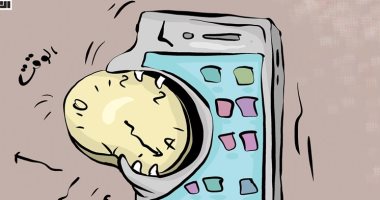 مواقع التواصل الاجتماعي تلتهم الوقت.. كاريكاتير الأنباء الكويتية