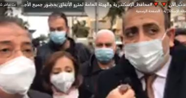 محافظ الإسكندرية يجرى معاينة لمسار مترو أبو قير قبل إطلاق المشروع مارس المقبل