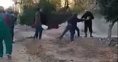 كسر بماسورة غاز بمدينة 6 أكتوبر والحماية المدنية تسيطر على التسرب.. فيديو