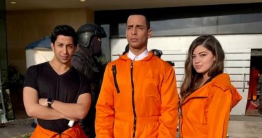 رامى جمال وأيمن بهجت قمر يهنئان هشام جمال على مسلسل "فى بيتنا روبوت"