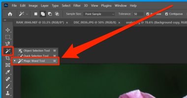 تعملها إزاى؟.. كيف تستخدم أداة Magic Wand في فوتوشوب لتعديل الخلفيات؟ 