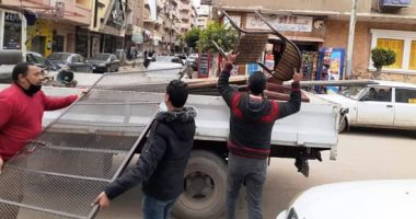 إزالة 439 حالة إشغال طريق ومصادرة شيش خلال حملات فى 4 مراكز بالبحيرة.. صور