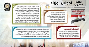 انفو جراف.. الحصاد الأسبوعى لمجلس الوزراء