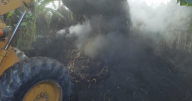 إزالة مكمورة فحم مخالفة بقرية البساتين بدمياط