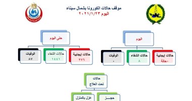 تسجيل صفر حالات جديدة ووفيات بفيروس كورونا فى شمال سيناء 