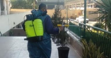 الرى تجرى أعمال تطهير لمبنى الوزارة وتشدد على إجراءات النظافة والتعقيم.. صور