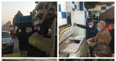 محافظة الجيزة تحرر محاضر لمخالفة إجراءات كورونا وتشن حملات لرفع الإشغالات