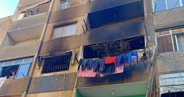 معاينة آثار حريق شقة تسبب فى مصرع 5 من أسرة واحدة فى المرج..صور