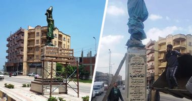 قصة إزالة تماثيل بلبيس قبل إزاحة الستار عنها..الفنانون: أعمالنا مطابقة للمواصفات ومحافظة الشرقية والنقابة عاينتها.."التراث": تمثال الفلاحة مجرد مانيكان والشيخ عبدالحليم يحتاج تعديلات ومكان يعقوب غير مناسب.. صور