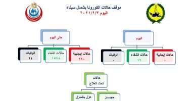 شمال سيناء تسجل صفر إصابات ووفيات بفيروس بكورونا خلال الـ24 ساعة الماضية