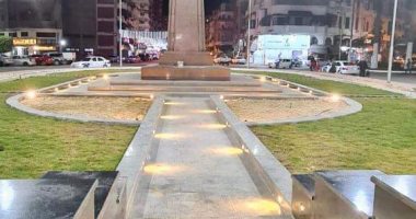 انتهاء أعمال إضاءة ميدان الملك فؤاد ببورفؤاد تمهيدا لافتتاحه.. صور 