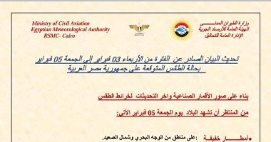 الأرصاد: لا أمطار على القاهرة الكبرى غدا.. وخفيفة على الوجه البحرى