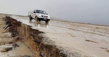 تواصل جريان مياه الأمطار بوديان وسط سيناء .. صور