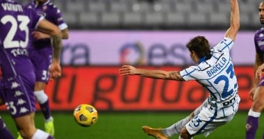 إنتر ميلان يتفوق على فيورنتينا بهدف باريلا فى الشوط الأول بالكالتشيو.. فيديو