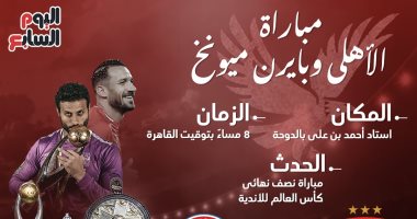 مباراة الأهلى وبايرن ميونخ x معلومات.. إنفوجراف