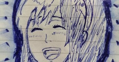 الطفلة ريم يسن تبدع برسومات كرتونية يابانية بالرصاص