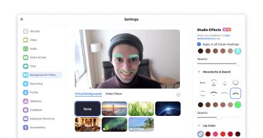 Zoom يتيح لمستخدميه إضافة فلاتر الوجه خلال المكالمات