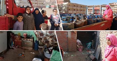 "ستات بـ100 راجل".. ناهد وبناتها يعملن فى بيع أنابيب البوتاجاز بالمنوفية: نكافح من أجل لقمة العيش.. ويؤكدن: المهنة صعبة ونعمل بها أفضل من نمد أيدينا.. والأم: نفسى فى معاش وبناء منزلنا لحمايتنا من الأمطار
