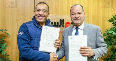 نشأت الديهى يزور "اليوم السابع" و بروتوكول تعاون مع "مدار للإنتاج الإعلامي"