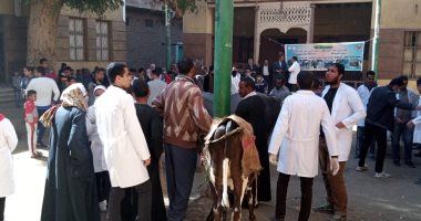 جامعة سوهاج تطلق قافلتها البيطرية الأسبوعية لقرية بنى زار وتعالج 440 حالة.. صور