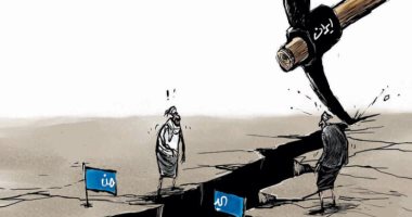 كاريكاتير صحيفة سعودية.. إيران "أداة" تقسيم المنطقة