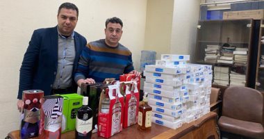الجمارك تحبط تهريب مشروبات كحولية وسجائر بتعويضات بلغت 738 الف جنيه (صور)