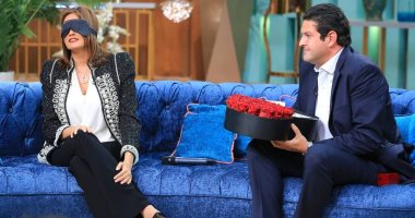 سالم هيكل يفاجئ زوجته الفنانة بشرى بهدية الفلانتين مع منى الشاذلى