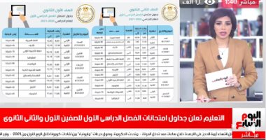 جداول امتحانات الثانوية وتحذيرات الأرصاد من انخفاض الحرارة بحصاد تليفزيون اليوم السابع