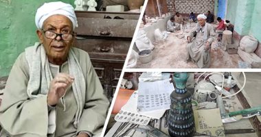 النحت أصله مصرى.. سحر القرنة فى تقليد التحف الفرعونية.. شيخ النحاتين بالأقصر يكشف حكاية مهنة توارثها أجيال عن قدماء المصريين.. ويؤكد: صنعت تماثيل هدايا لصوفيا ملكة إسبانيا وحصلت على دكتوراه من أستراليا.. فيديو