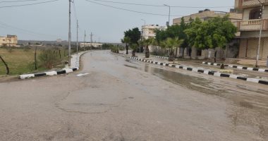 بدء سقوط أمطار غزيرة على مدينتى العريش والشيخ زويد بشمال سيناء