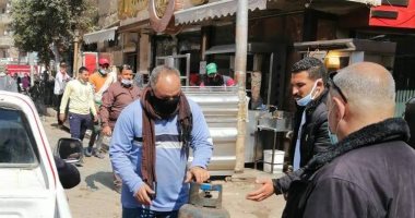 إزالة 160 حالة إشغال وتحرير 15 محضر إشغال طريق فى الباجور بالمنوفية