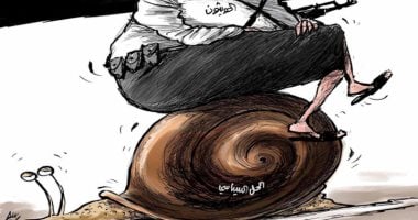 مليشيا الحوثى لا تريد الحل السياسى فى اليمن بكاريكاتير سعودى