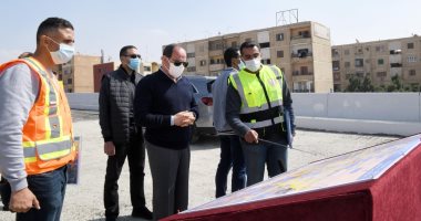 الرئيس السيسي يتفقد أعمال تطوير الطرق والمحاور فى شرق القاهرة
