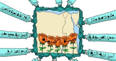 حياة كريمة.. إنجازات كثيرة لتحسين حياة المواطن في كاريكاتير اليوم السابع