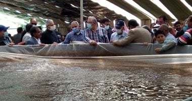 وزير الزراعة ومحافظ جنوب سيناء فى زيارة لمزرعة الاستزارع السمكى والصوب الزراعية