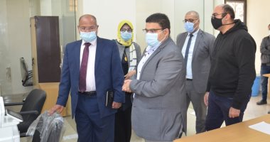 نائب محافظ بنى سويف يتابع تنفيذ مشروع تطوير المراكز التكنولوجية.. صور
