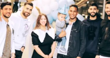 سيف الجزيرى مهاجم الزمالك يحتفل بعيد ميلاد ابنه بحضور ساسي والمثلوثى..صور