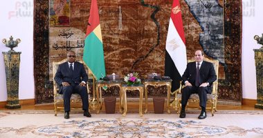مباحثات مثمرة بين الرئيس السيسى ورئيس غينيا بيساو بقصر الاتحادية.. السيسى: المناقشات عكست إرادتنا السياسية المشتركة.. وحريصون على التوصل إلى اتفاق عادل وملزم لملء وتشغيل سد النهضة.. و"إمبالو": مصر عادت لأفريقيا