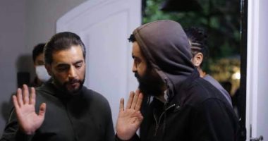 صورة هانى سلامة من كواليس مسلسل "بين السما و الأرض"